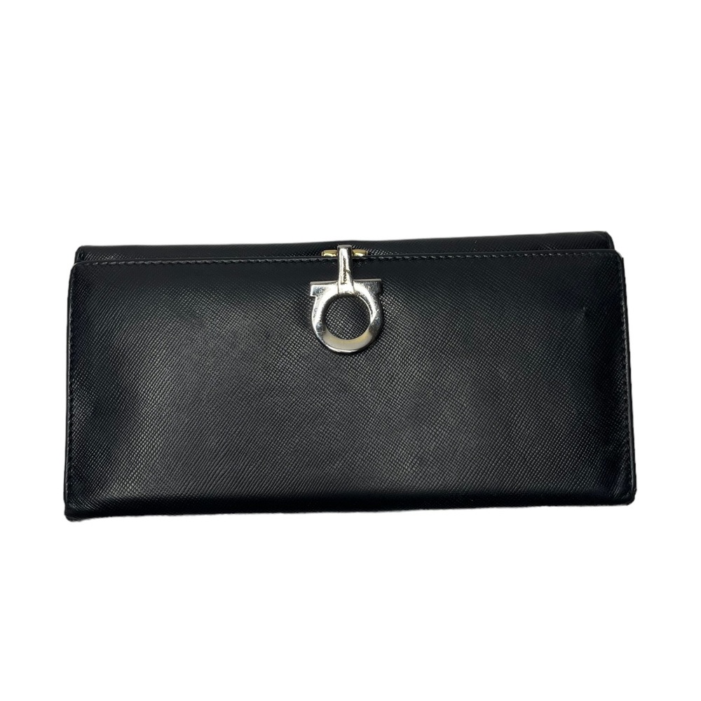 Salvatore Ferragamo | Gancini Saffiano Leather Continental Wallet Black